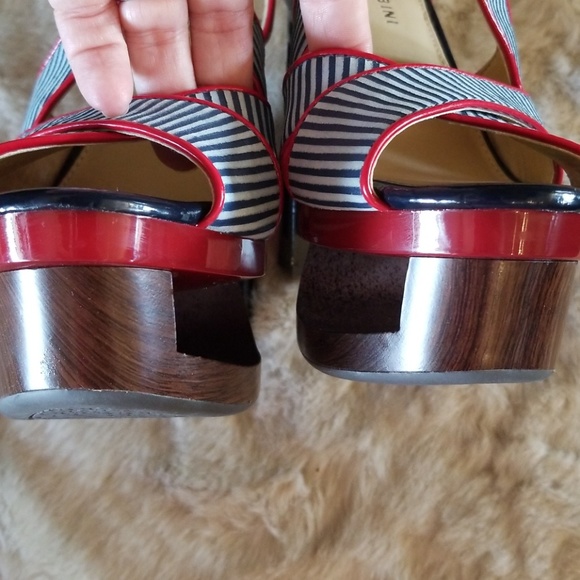 Gianni Bini blue stripped unique heels size 9 - Picture 6 of 8